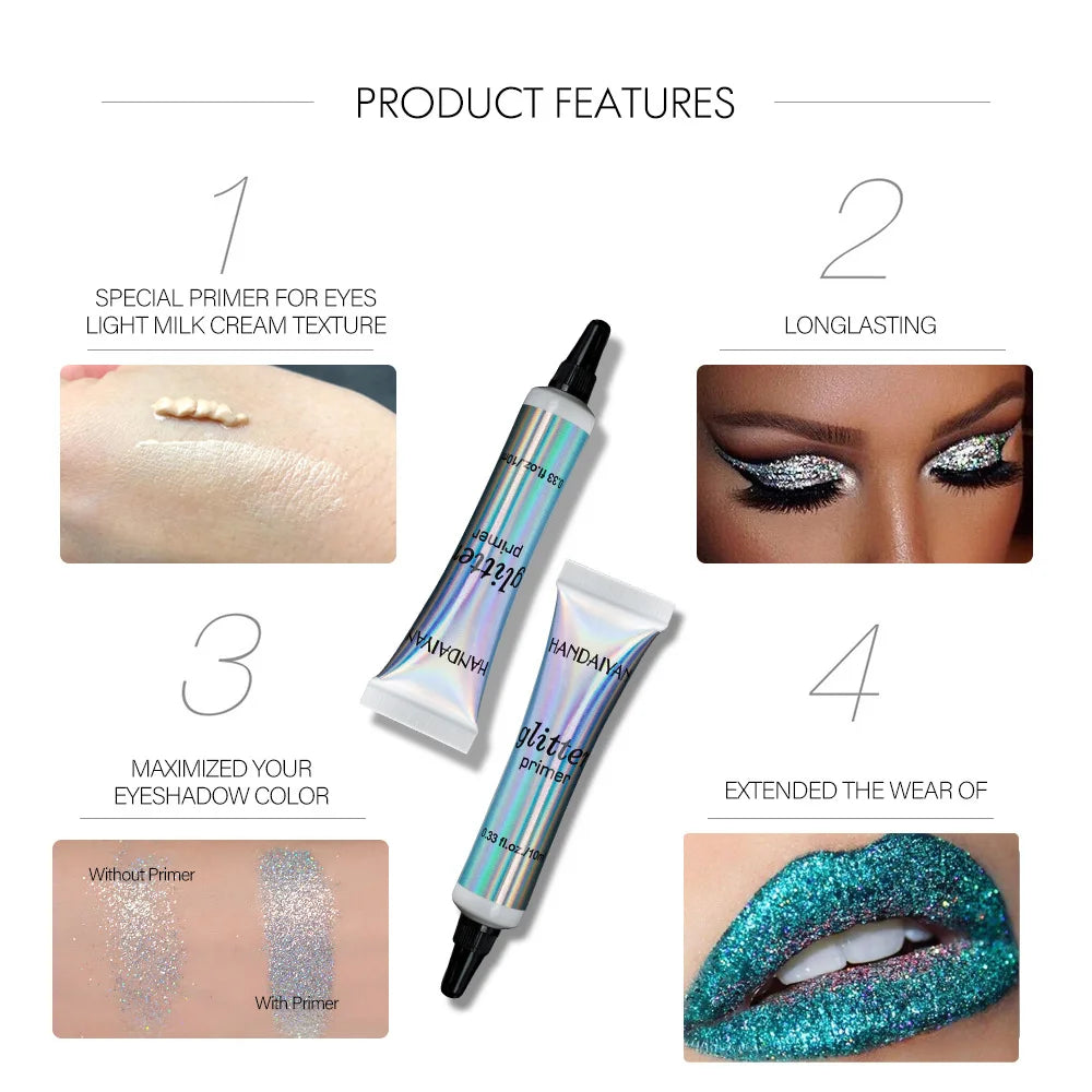 HANDAIYAN Diamond Glitter Primer Gel – Face & Body Sequin Glitter Primer Gel PRIMED