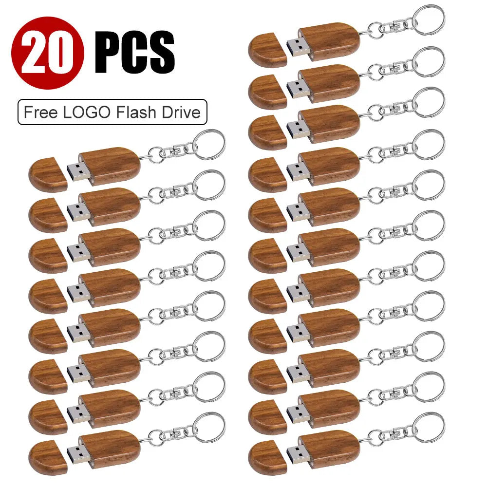 Wooden USB Flash Drive 8–32GB Custom Logo Bulk | 10/20/50 Pcs USB Flash Drive PRIMED 128 GB Maple-20