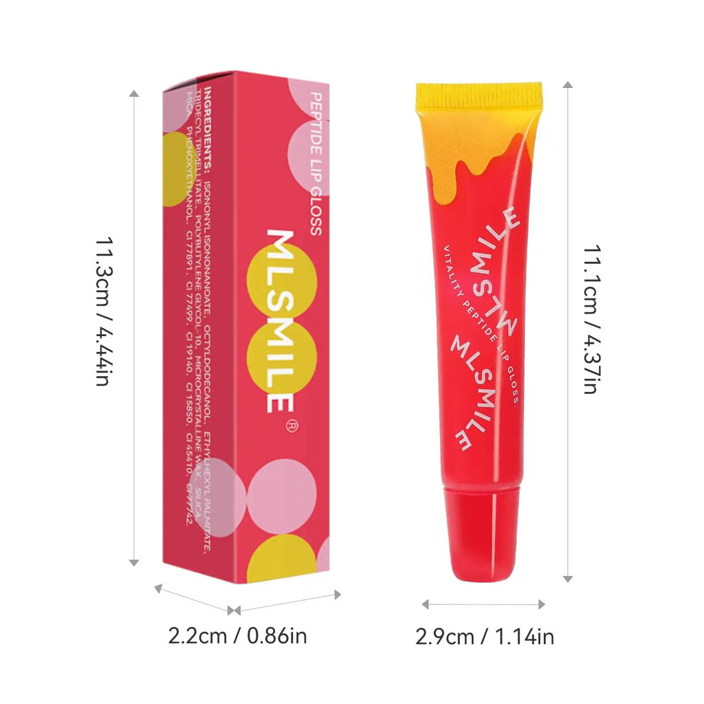 MLSMILE Peptide Plumping Lip Gloss – Clear Hydrating Glaze Plumping Lip Gloss PRIMED