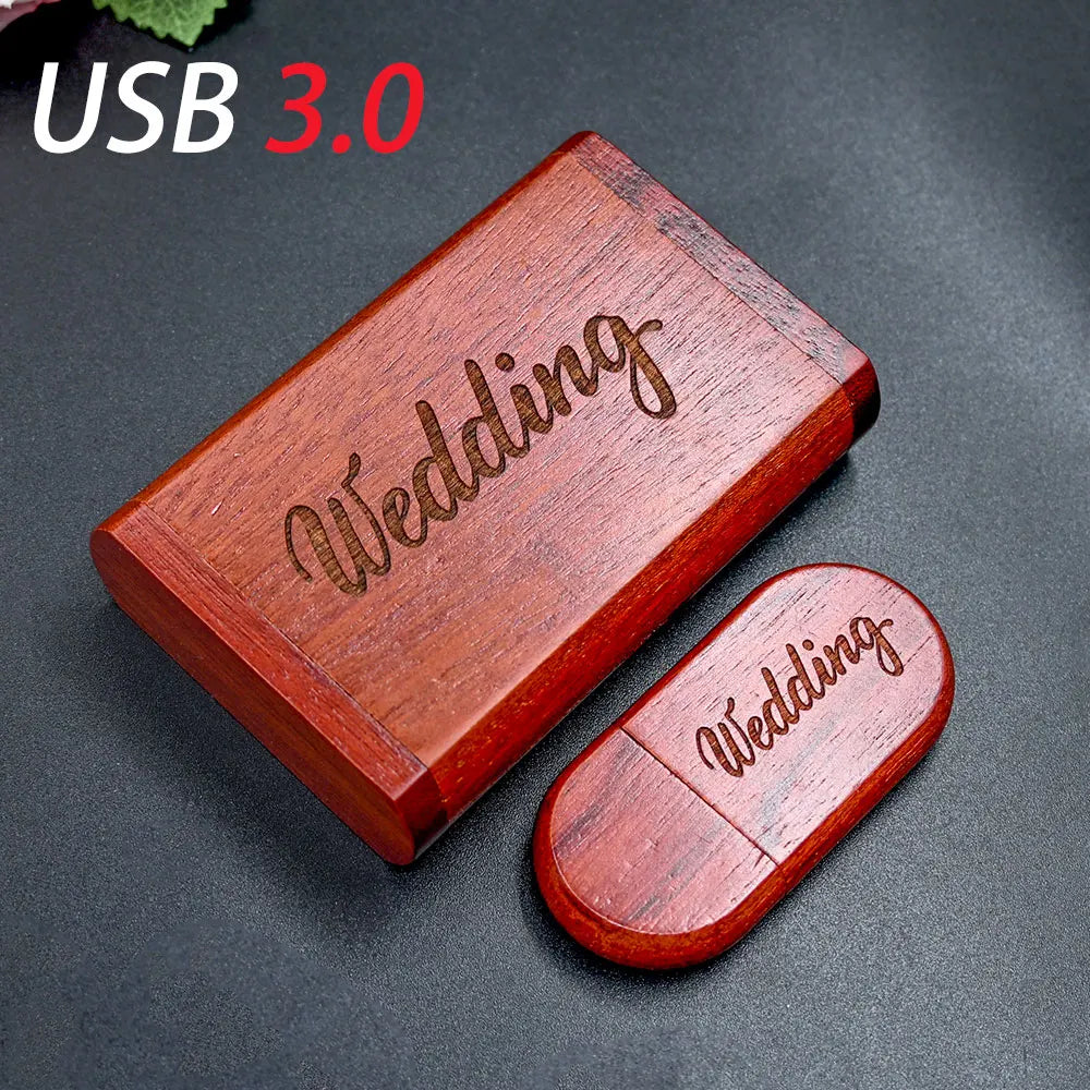 10-Pack Custom Logo USB 3.0 Flash Drives 64GB Wooden Gift Set Custom USB Flash Drive PRIMED
