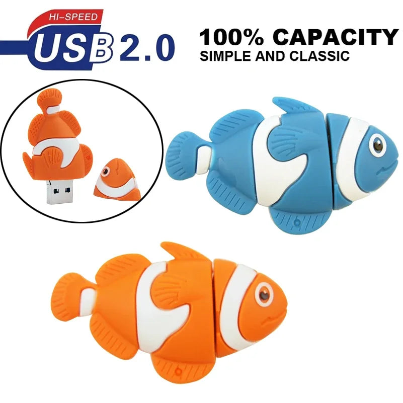 Cute Animal USB Flash Drive Turtle Fish Dolphin 4GB–128GB Novelty USB Flash Drive PRIMED