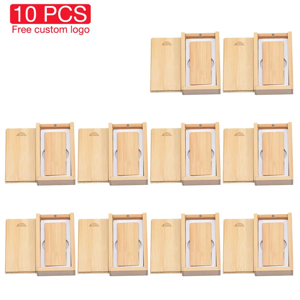 10-Pack Walnut Wood USB Flash Drives 16–128GB | Custom Gift USB Flash Drive Set PRIMED 4GB Bamboo with box China Mainland