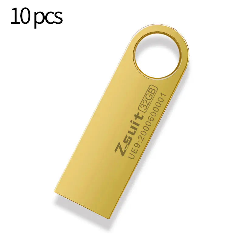 10-Pack Metal USB 2.0 Flash Drives 4GB–128GB | Free Logo USB Flash Drive PRIMED 128 GB Gold