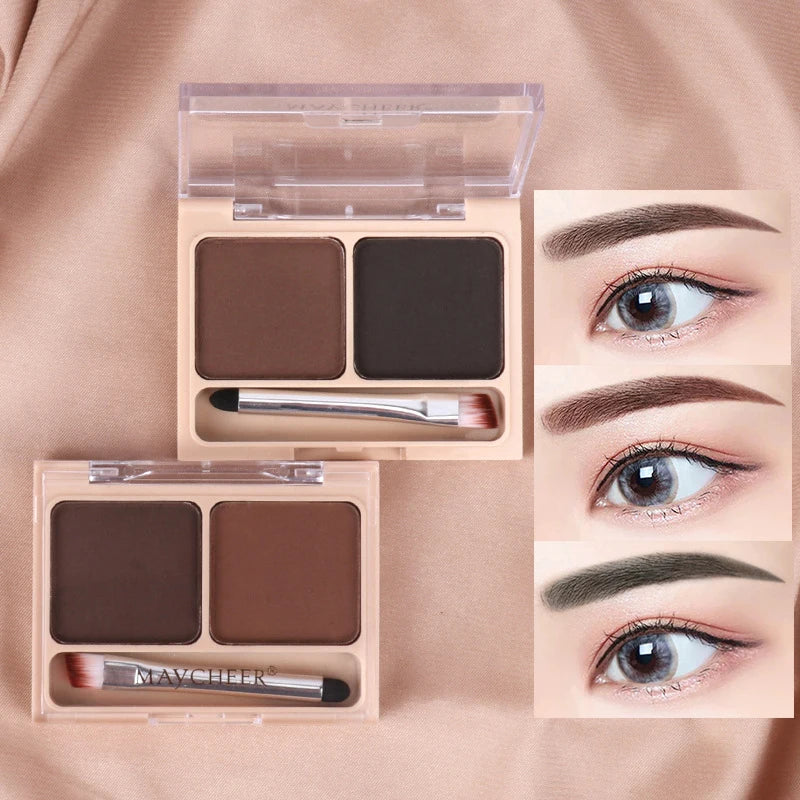 2-Color Waterproof Eyebrow Powder Palette with Brush Eyebrow Powder Palette PRIMED