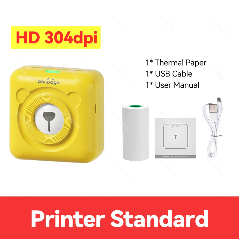 PeriPage A6 Portable Bluetooth Thermal Printer + Carry Bag Portable Thermal Printer PRIMED YE Standard