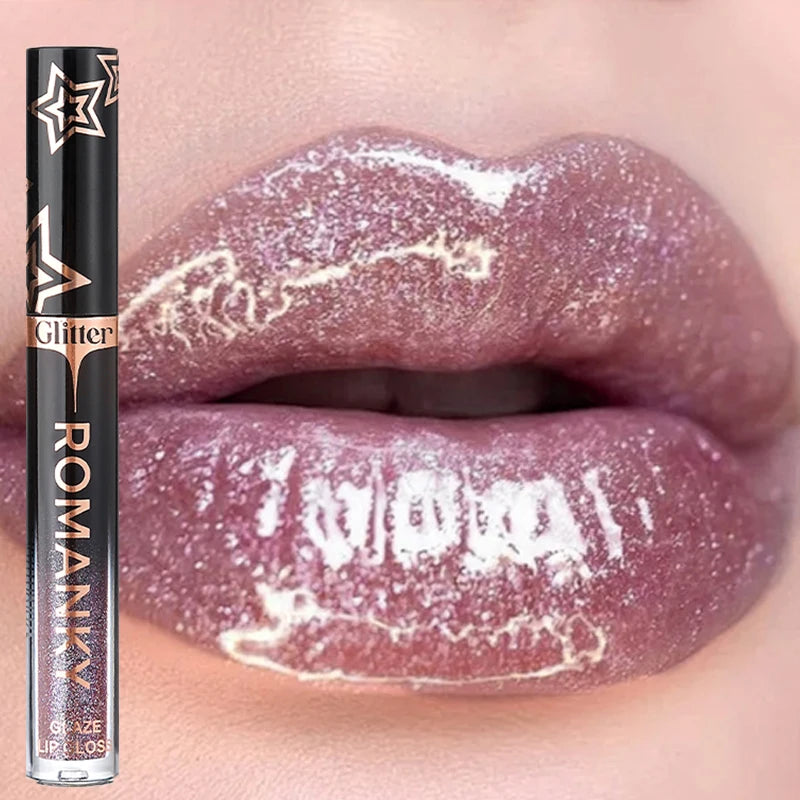 Pearl Metallic Lip Gloss – Waterproof Glitter Mirror Lip Glaze Lip Gloss PRIMED 09 2.3g