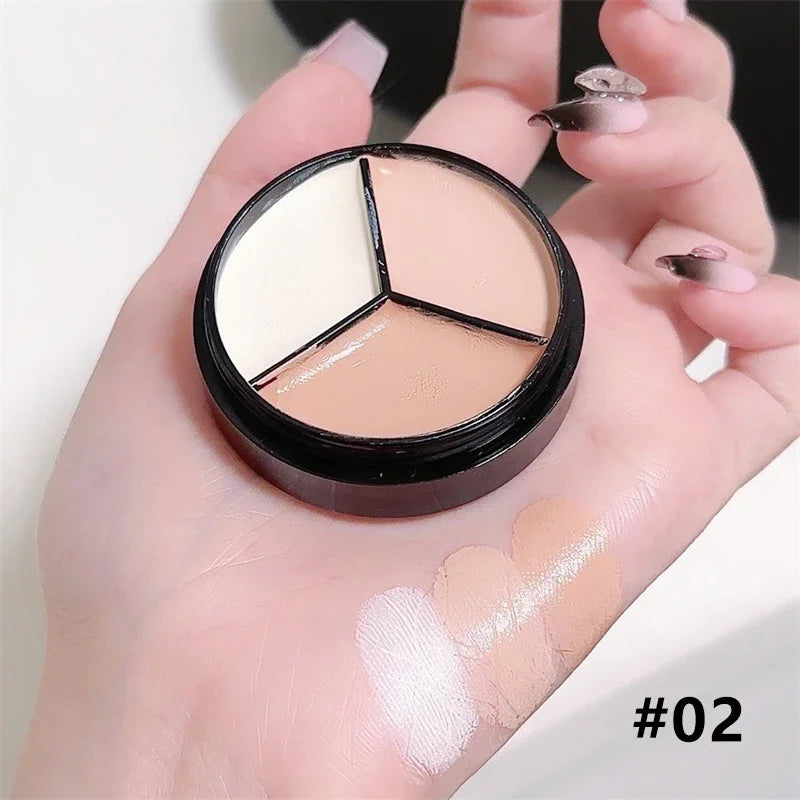 3-Color Concealer Palette – Waterproof Full Coverage Makeup