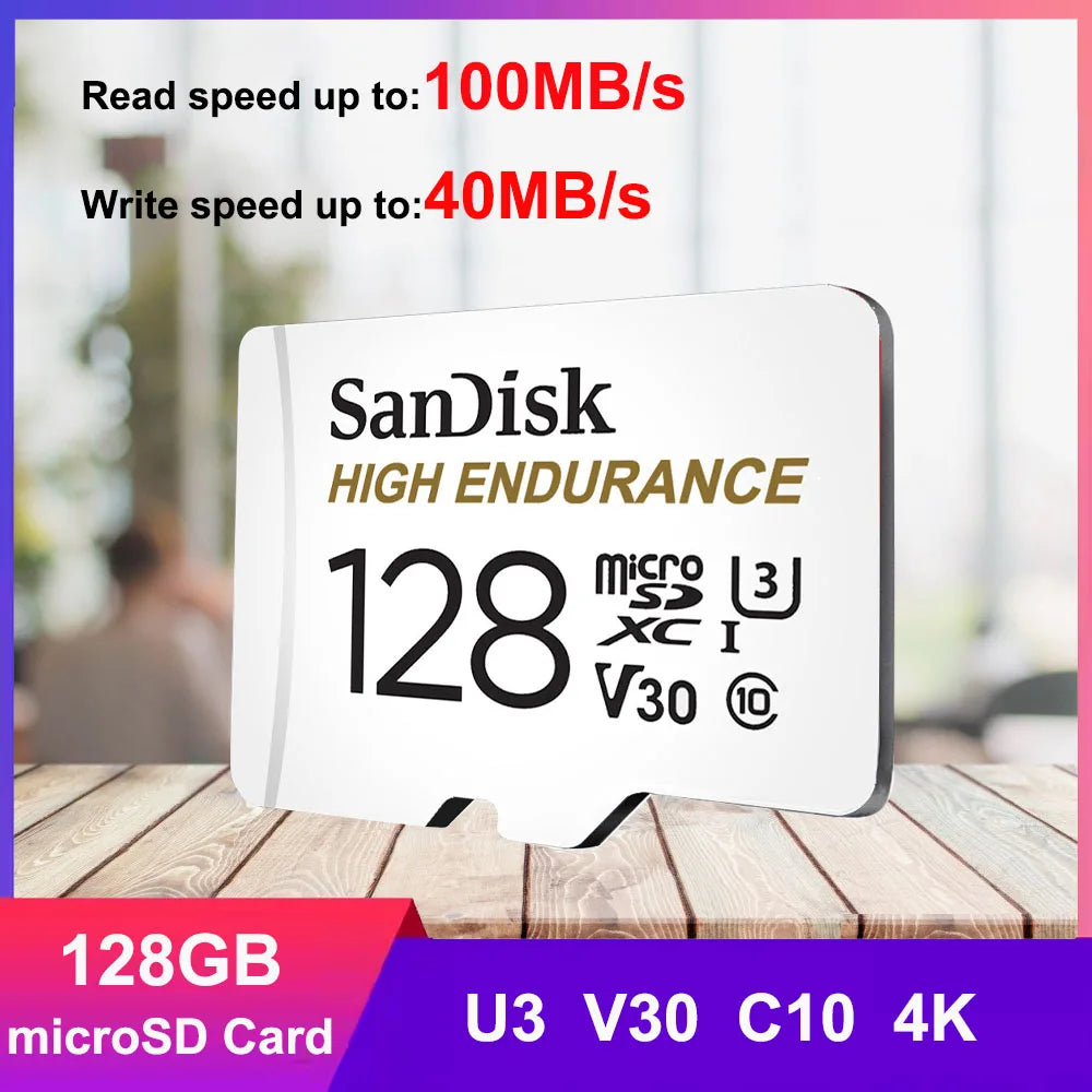 SanDisk High Endurance MicroSD 32–256GB | 4K DVR Camera Card MicroSD Memory Card PRIMED HIGH ENDURANCE-128GB