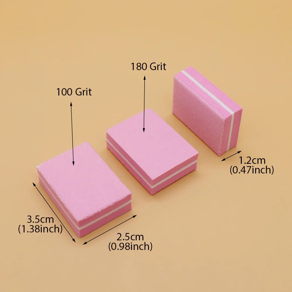 Mini Sponge Nail File Buffer Block 15/30/50pcs 100/180 Grit Nail File Buffer PRIMED