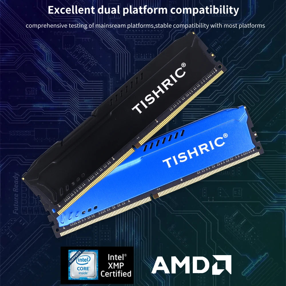 TISHRIC DDR4 16GB 3200MHz Desktop RAM with Heatsink | DIMM Desktop RAM Module PRIMED