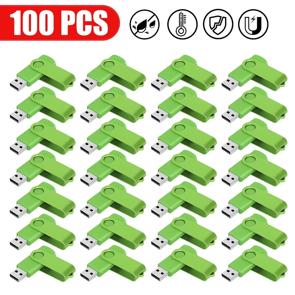 100-Pack USB 2.0 Flash Drives – Free Custom Laser Logo Bulk USB Flash Drives PRIMED