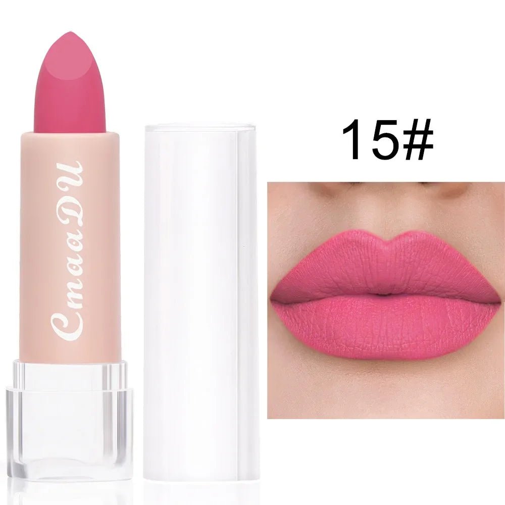 Velvet Matte Lipstick – Long-Lasting Waterproof, 15 Shades