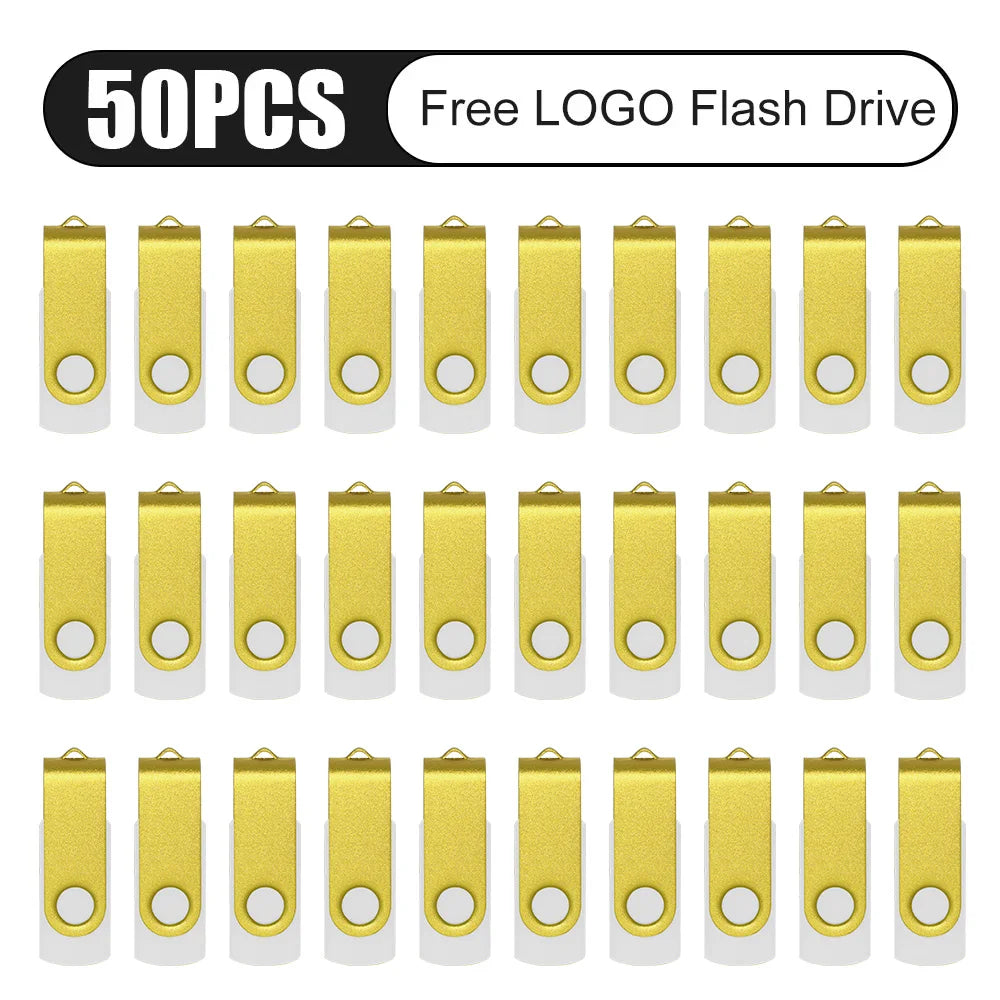 Custom Logo USB 2.0 Flash Drive 4–64GB | Bulk 10/50/100 Pcs USB Flash Drive PRIMED 4GB yellow 50pcs