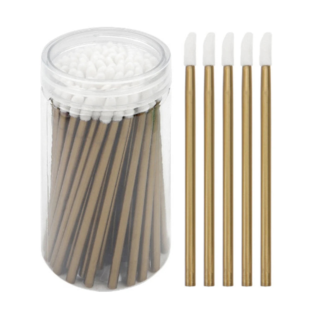 100 Pcs Disposable Lip Brushes & Mascara Wands | Crystal Tip