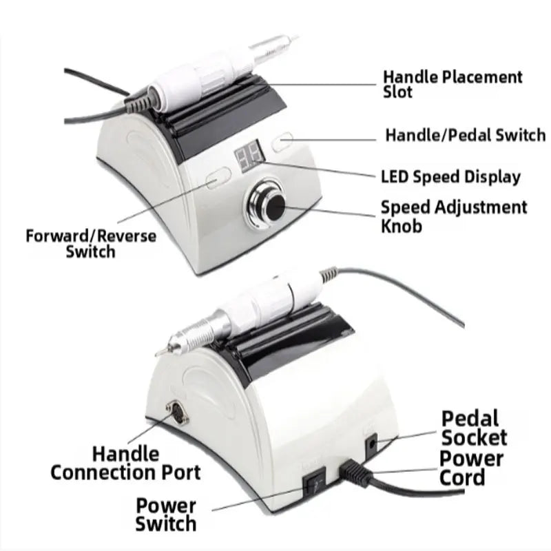 Professional Nail Drill Machine 35000RPM Electric Manicure Tool