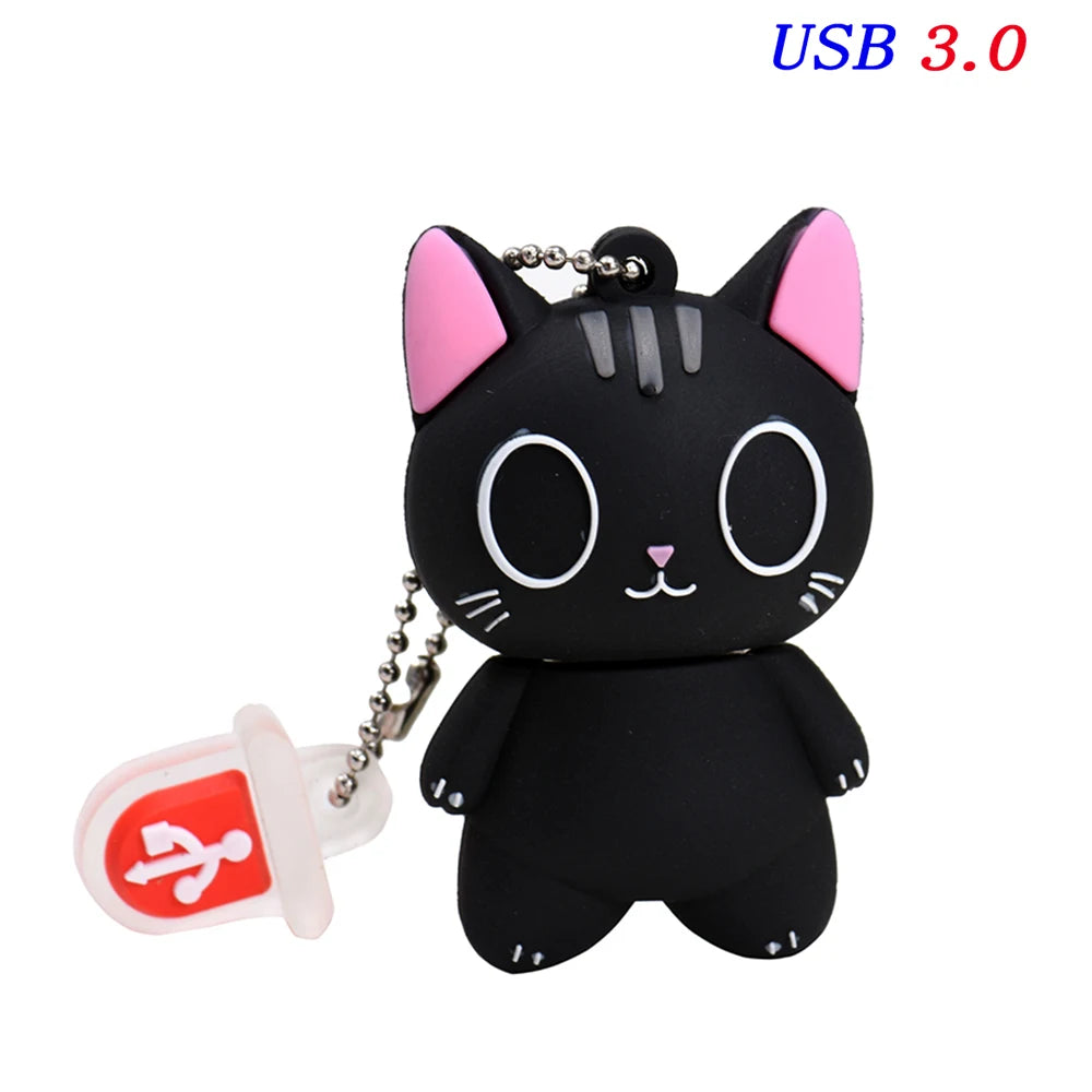 JASTER Cute Cartoon USB Flash Drive 8GB–64GB | Cat & Fox USB Flash Drive PRIMED Silver 4GB
