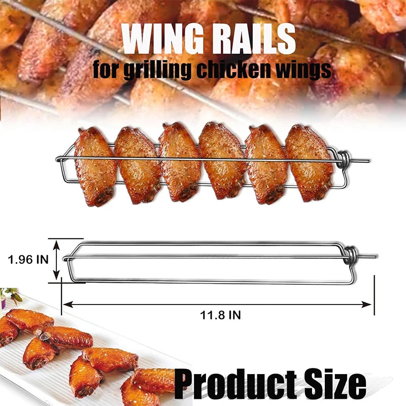 Stainless Steel Chicken Wing Rack for BBQ Grilling | LMETJMA BBQ Grilling Rack PRIMED