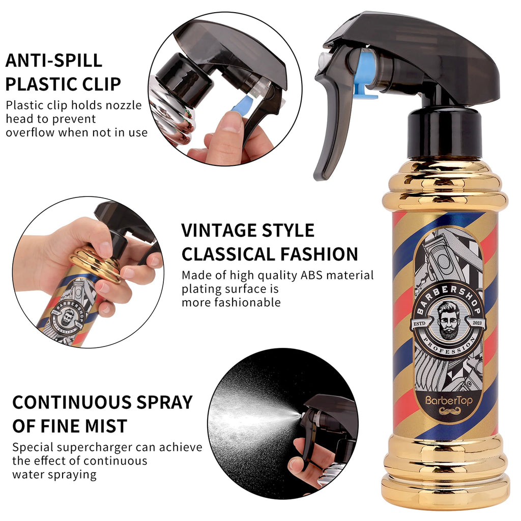 Vintage Barbershop Fine Mist Spray Bottle 200ml | Salon Use