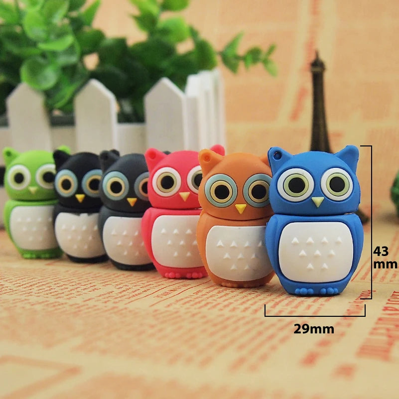 Cute Animal USB Flash Drive 2.0 – Cat Owl Penguin Frog 8–64GB USB Flash Drive PRIMED
