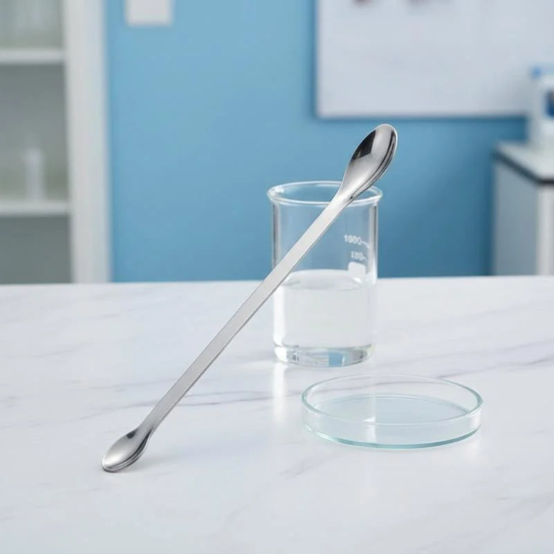 Double-Ended Stainless Steel Lab Spatula Sampling Spoon