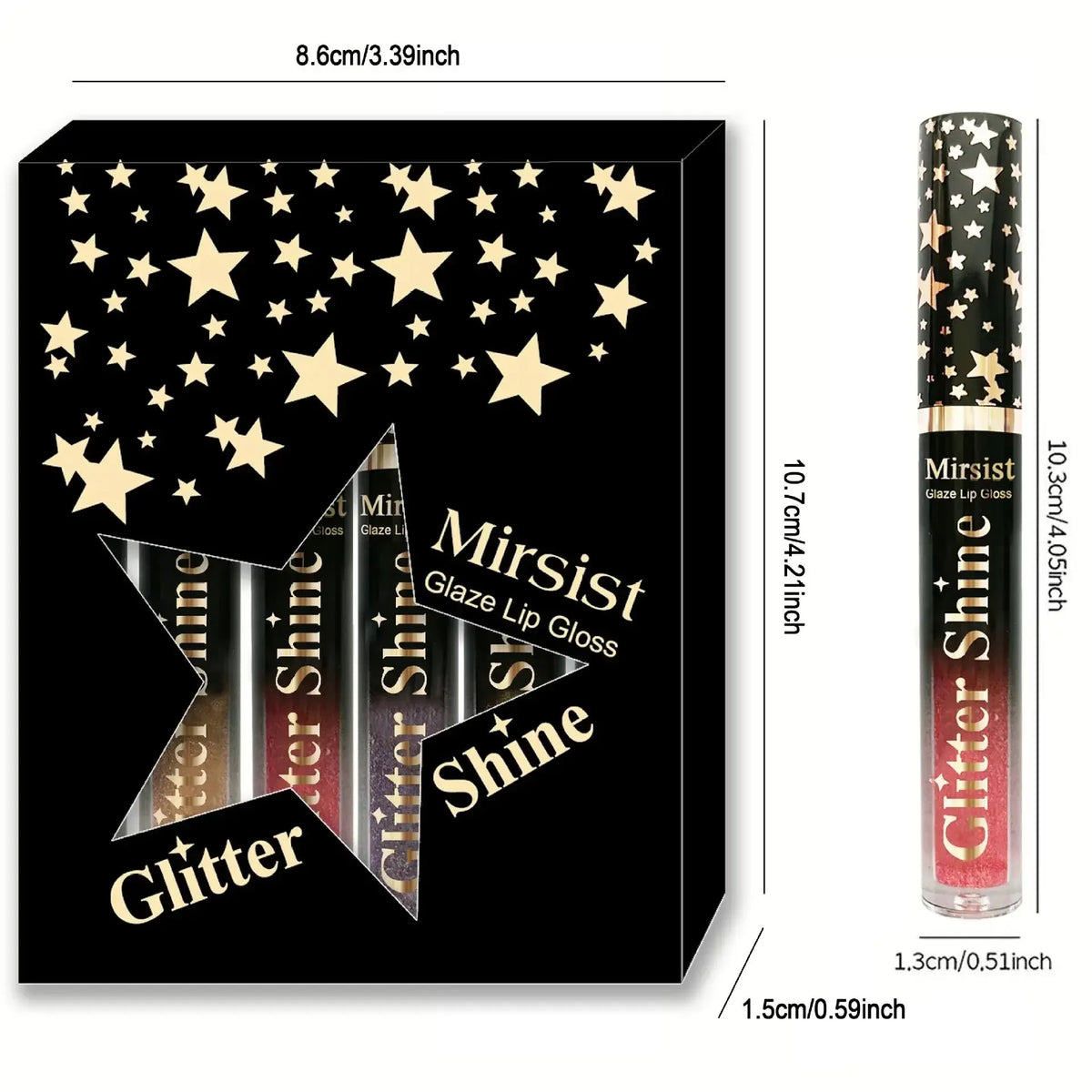 6-Piece Pearl Lip Glaze Set – Hydrating Liquid Lipstick Gloss Liquid Lip Gloss Set PRIMED