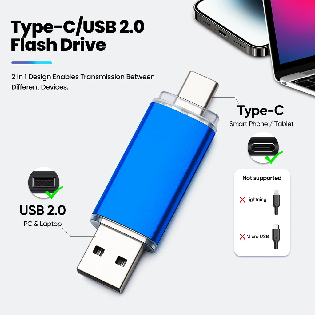 50-Pack USB Type-C Flash Drives 4GB–128GB | Bulk Memory Sticks USB Flash Drive PRIMED