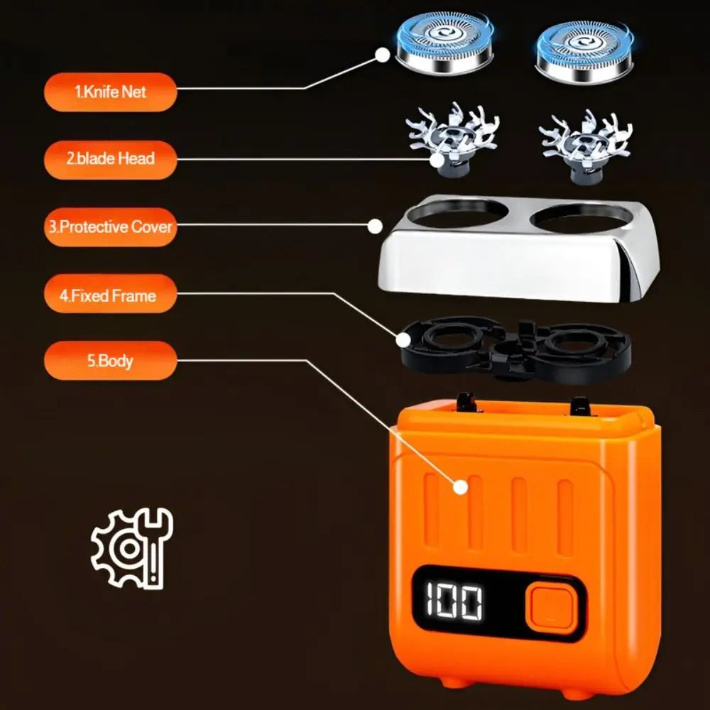 Smart Mini Electric Shaver – Dual Ring Wet & Dry Beard Trimmer