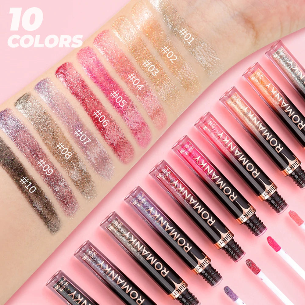 Pearl Metallic Lip Gloss – Waterproof Glitter Mirror Lip Glaze Lip Gloss PRIMED
