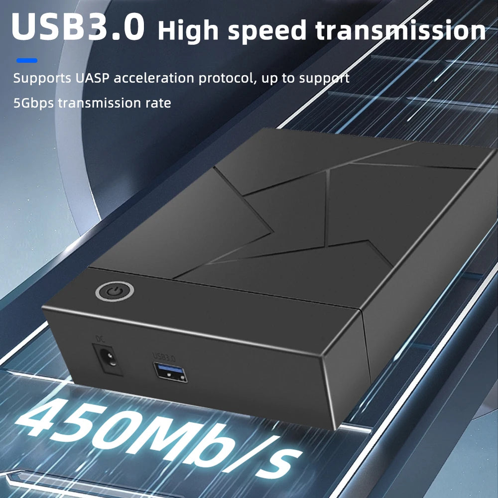TISHRIC 3.5" HDD Enclosure SATA to USB 3.0 | Up to 18TB HDD Enclosure PRIMED