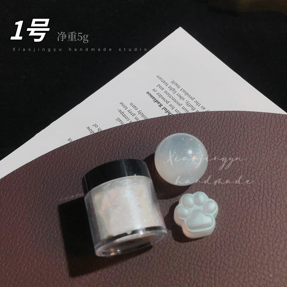 Holographic Nail Glitter Powder 10g – Silver & Gold Laser