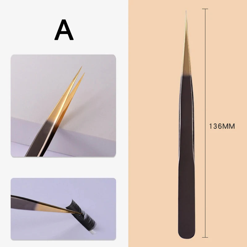 Professional Stainless Steel Eyelash Extension Tweezers – Black Lash Extension Tweezers PRIMED A