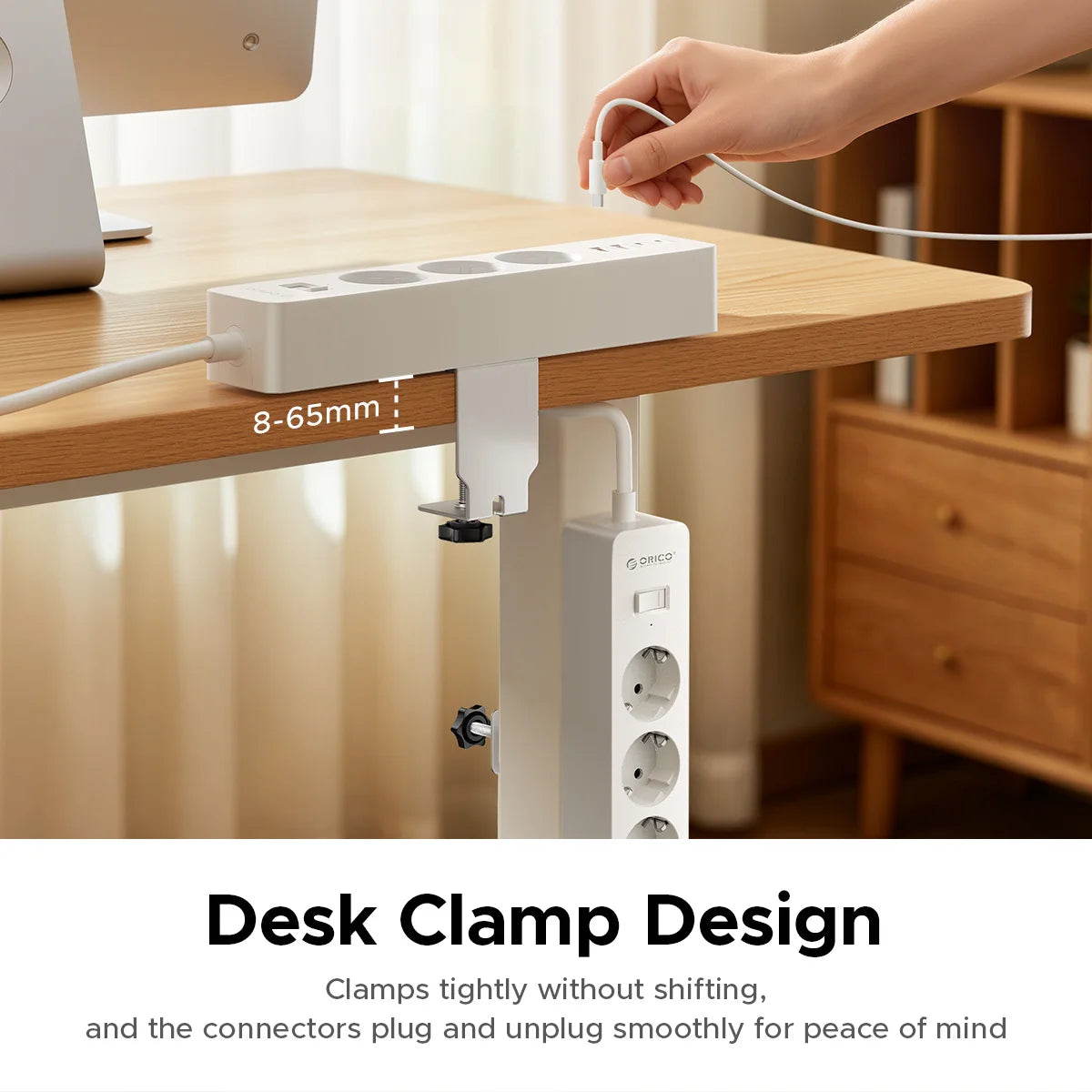 ORICO EU Desk Clamp Power Strip PD20W | 3 AC 4 USB Ports Desk Clamp Power Strip PRIMED