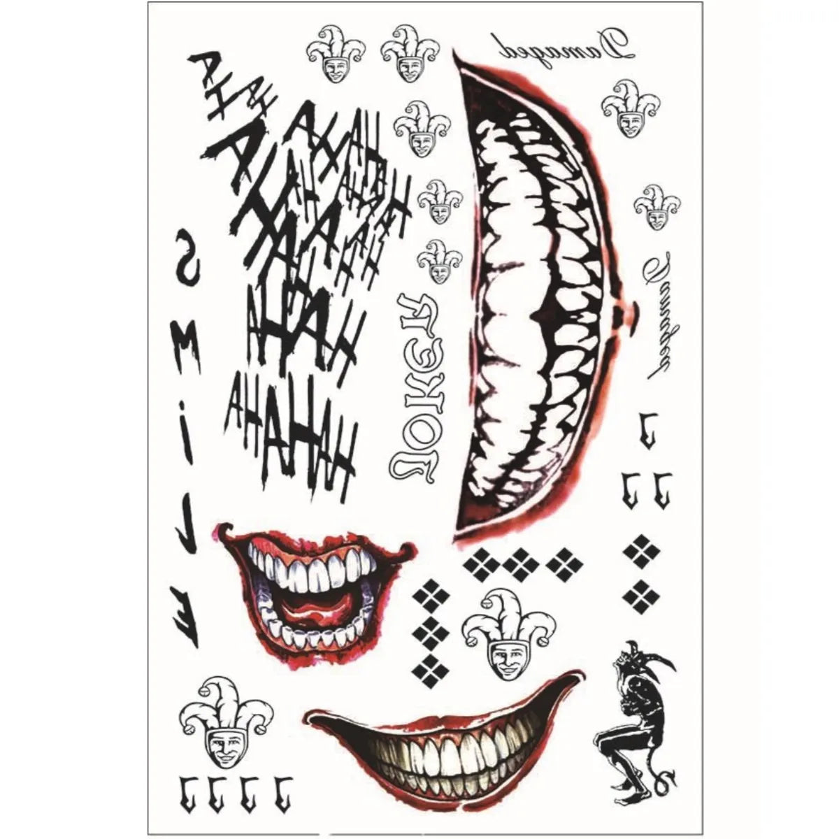 Halloween Temporary Tattoo Stickers – Clown Cosplay Horror Party Temporary Tattoo Sticker PRIMED C China