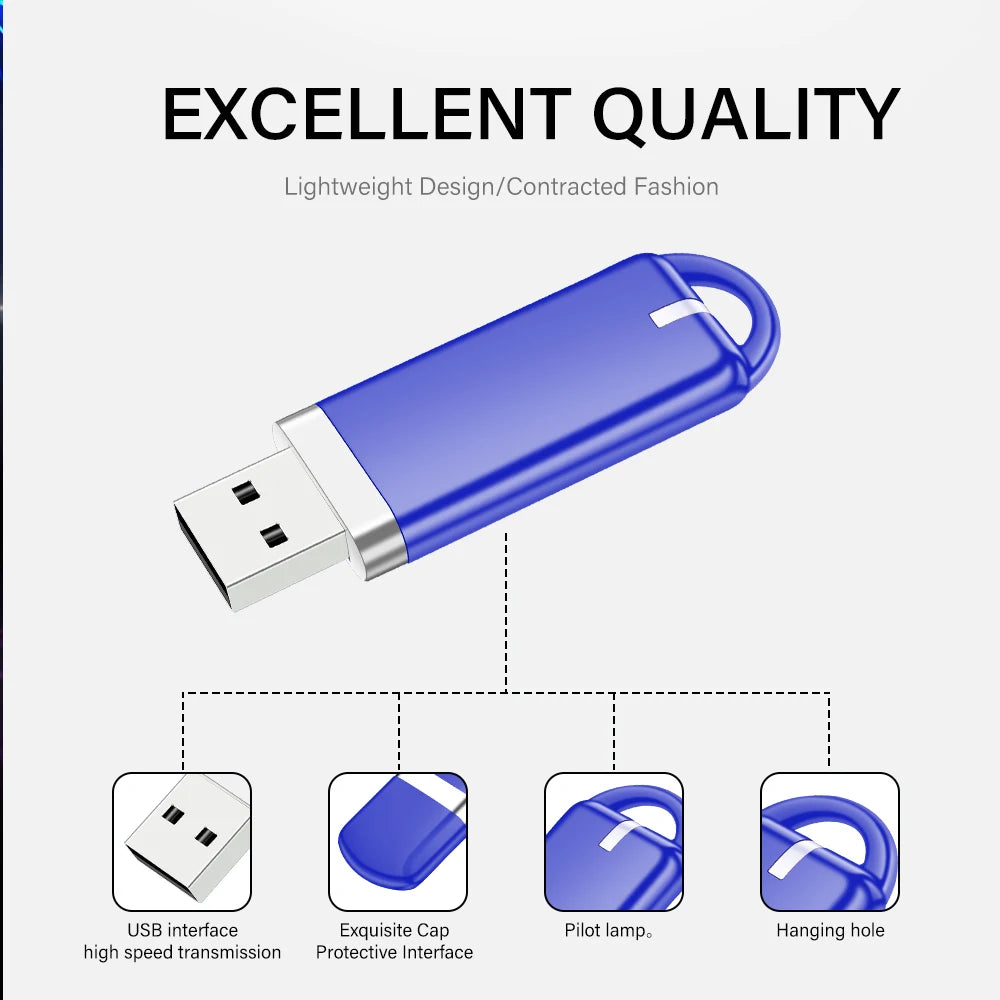 10-Pack Colorful USB Flash Drives 128GB–4GB + Key Chains USB Flash Drive PRIMED