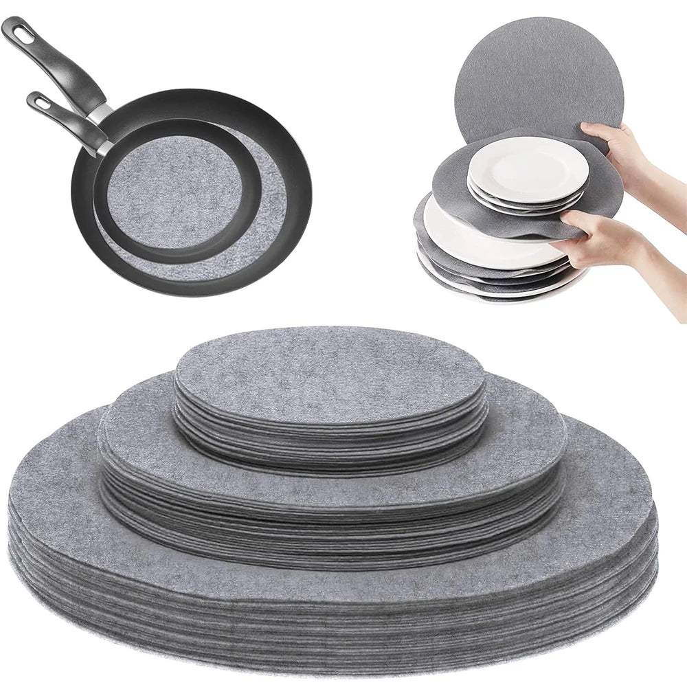 Felt Plate Dividers & Dish Protector Pads – 3 Sizes Plate Protector Pads PRIMED