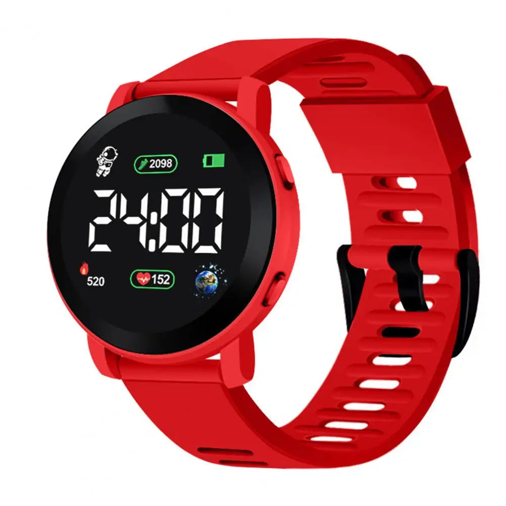 Kids LED Digital Sports Watch – Calendar & Step Tracker Kids Digital Watch PRIMED Red