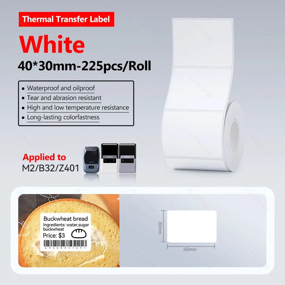 Niimbot M2 300DPI Portable Thermal Transfer Label Printer Thermal Label Printer PRIMED OnlyLabel WH40-30mm