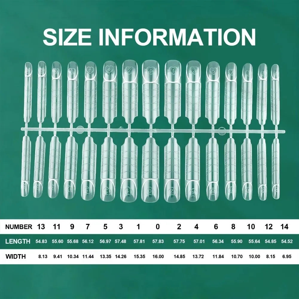 Reusable Clear Nail Extension Forms 75/150Pcs – 15 Sizes