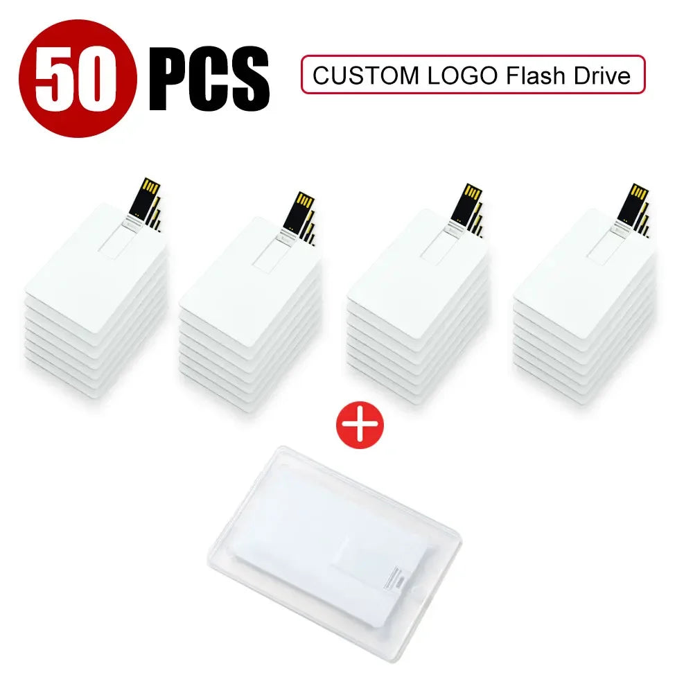 Custom Logo Credit Card USB Flash Drive Bulk 4GB–32GB Custom USB Flash Drive PRIMED 16 GB 50white-box