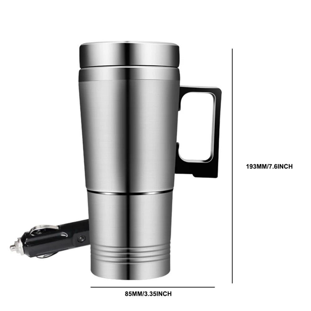 Electric Car Kettle 12V/24V Stainless Steel Travel Mug Electric Car Kettle PRIMED