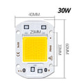 COB LED Chip 20W 30W 50W Smart IC No Driver 110V 220V Module COB LED Module PRIMED Warm White 110V 30W COB