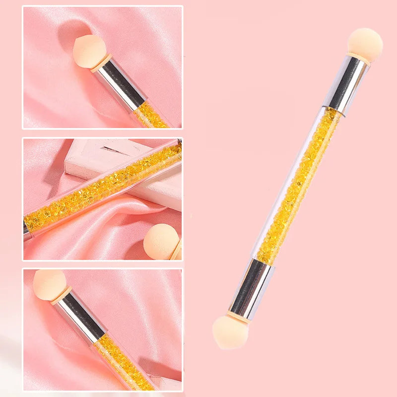JEARLYU Double-Ended Ombre Nail Sponge Brush + 4 Sponge Heads