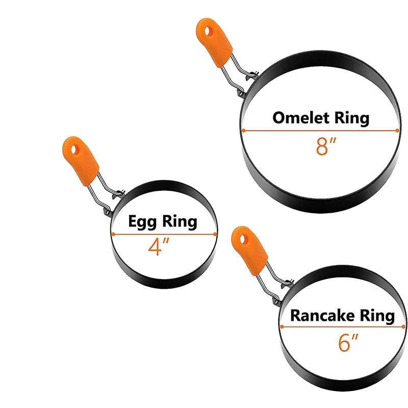 Stainless Steel Egg Ring & Pancake Mold with Silicone Handle Egg Ring Mold PRIMED