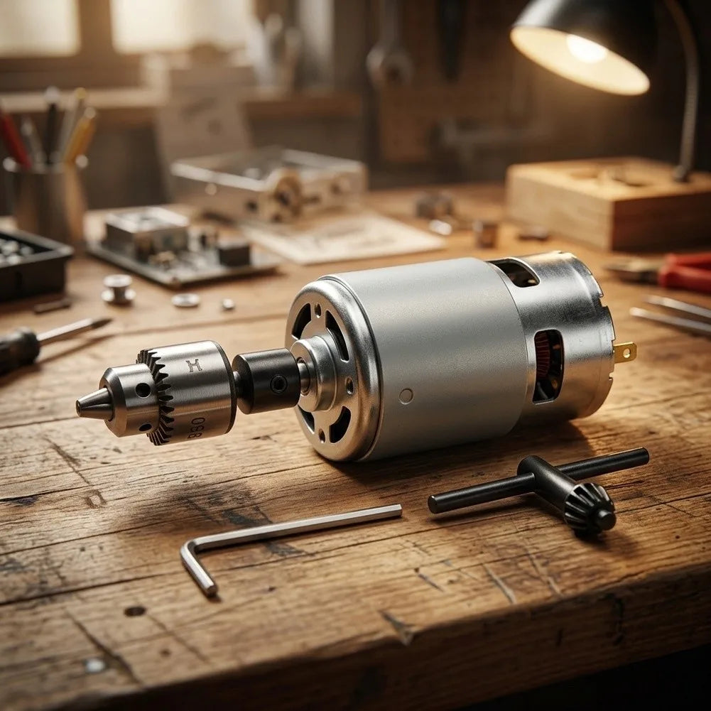 775 DC Motor 24V High Torque Electric Drill Set – 0.3–4mm Chuck DC Motor Drill Set PRIMED