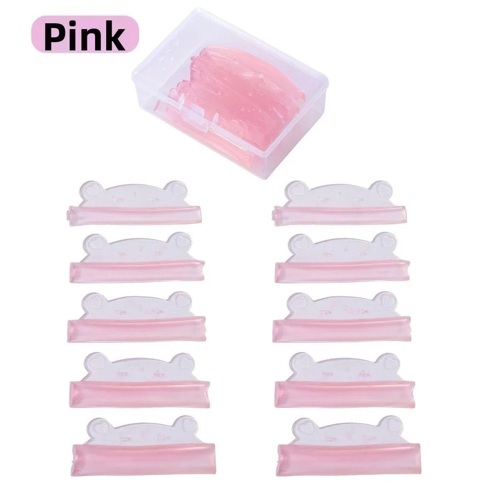 5 Pairs Bear-Shape Silicone Eyelash Perm Curling Pads Reusable Eyelash Curling Pads PRIMED Pink