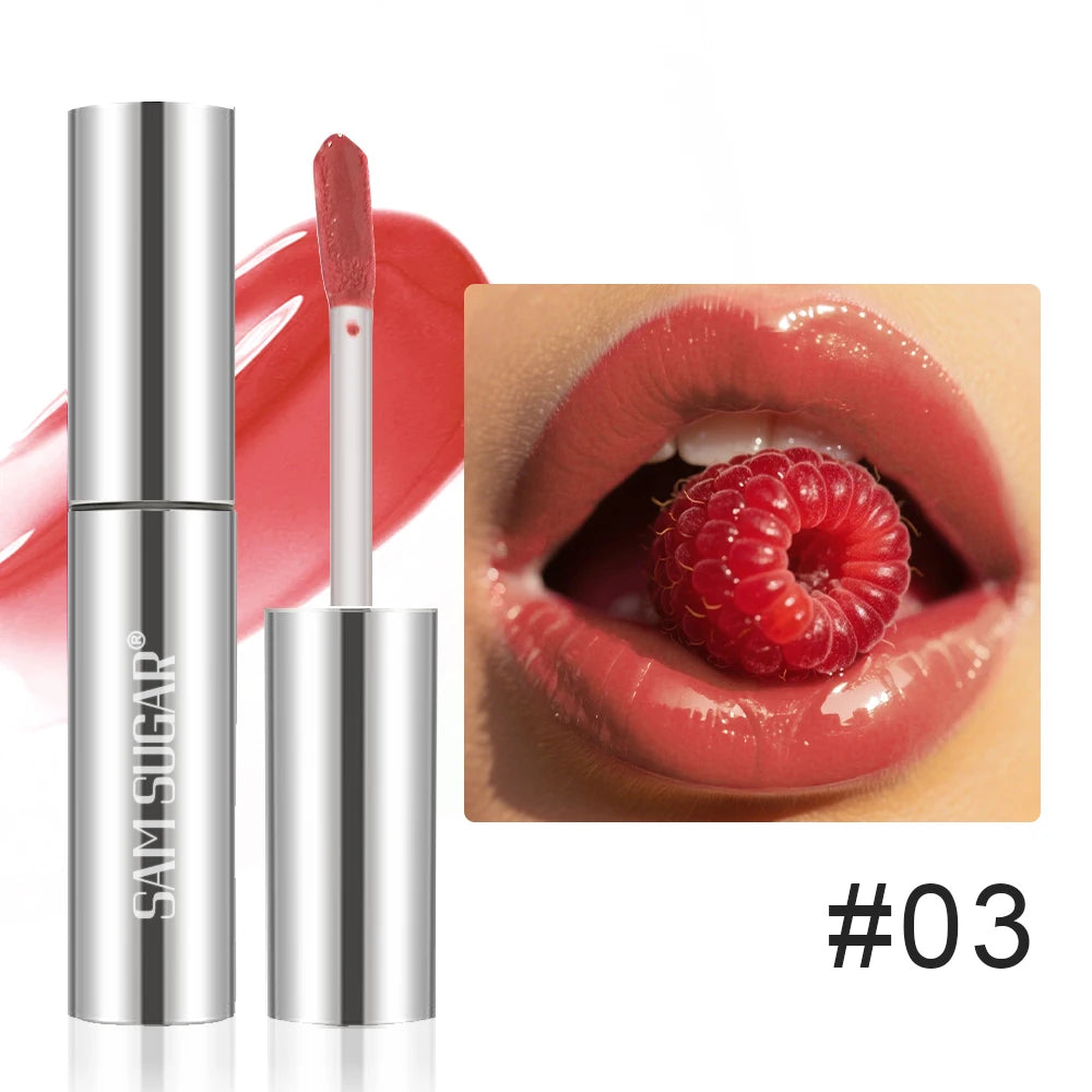 SAM SUGAR Mirror Lip Gloss – Waterproof Hydrating Raspberry