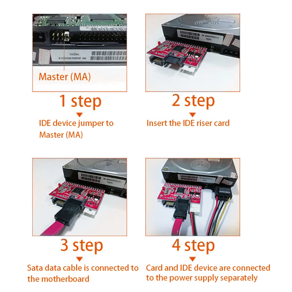 TISHRIC IDE to SATA Adapter Card – 2.5/3.5" HDD Converter Hard Drive Adapter PRIMED