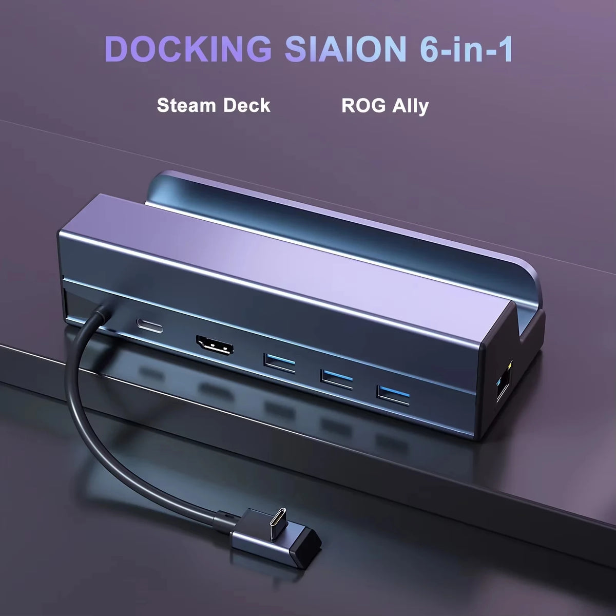6-in-1 Steam Deck Dock – 4K HDMI, USB & PD 100W Charging USB-C Docking Station PRIMED