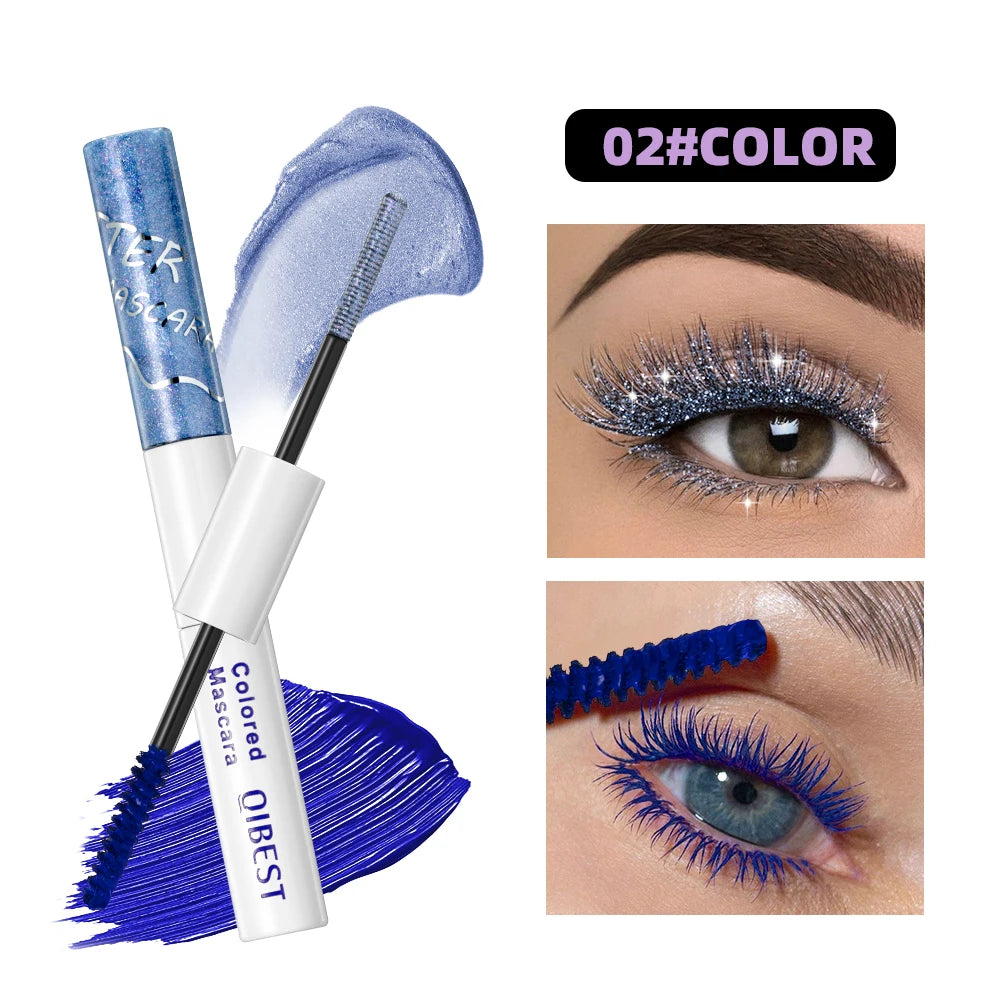 QiBest 2-in-1 Colorful Glitter & Matte Waterproof Mascara