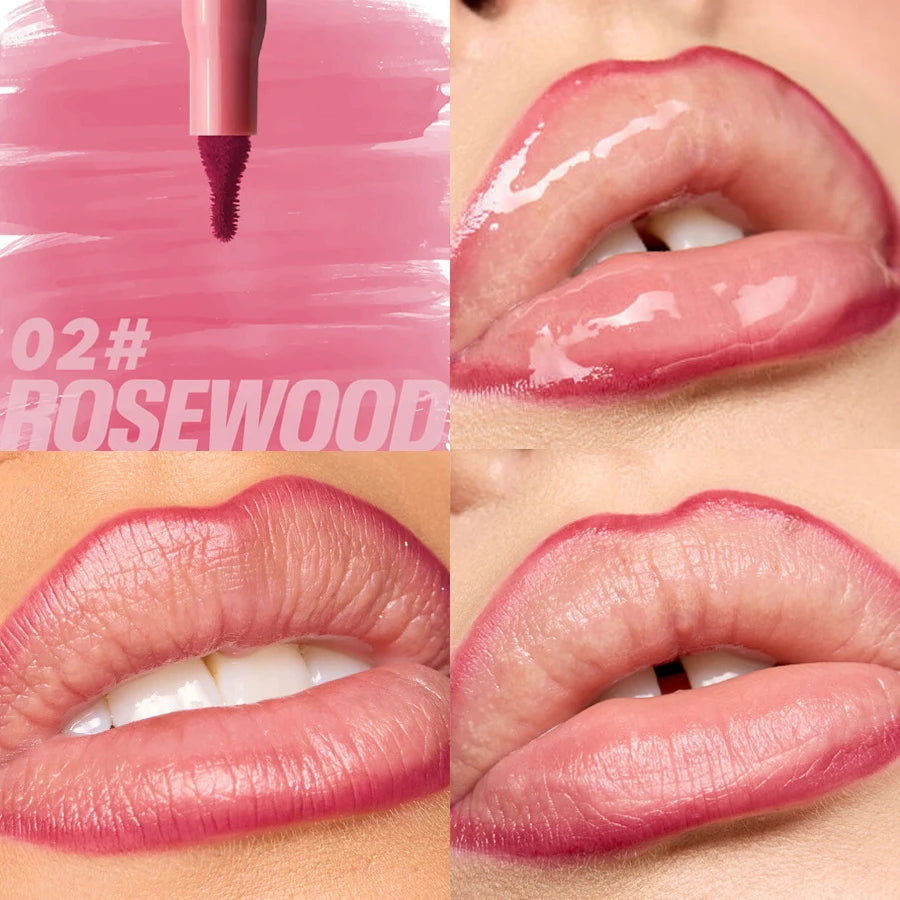 Waterproof Velvet Matte Lip Liner Pencil – Nude & Cherry Red